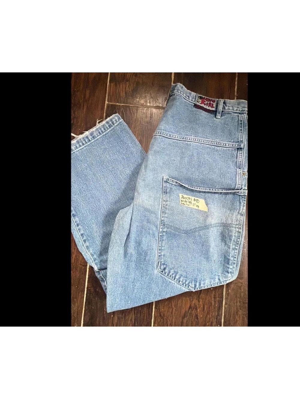 Y2K Urban Girl JNCO type Baggy jeans size 36x30 high rise Wide Leg Skater Grunge